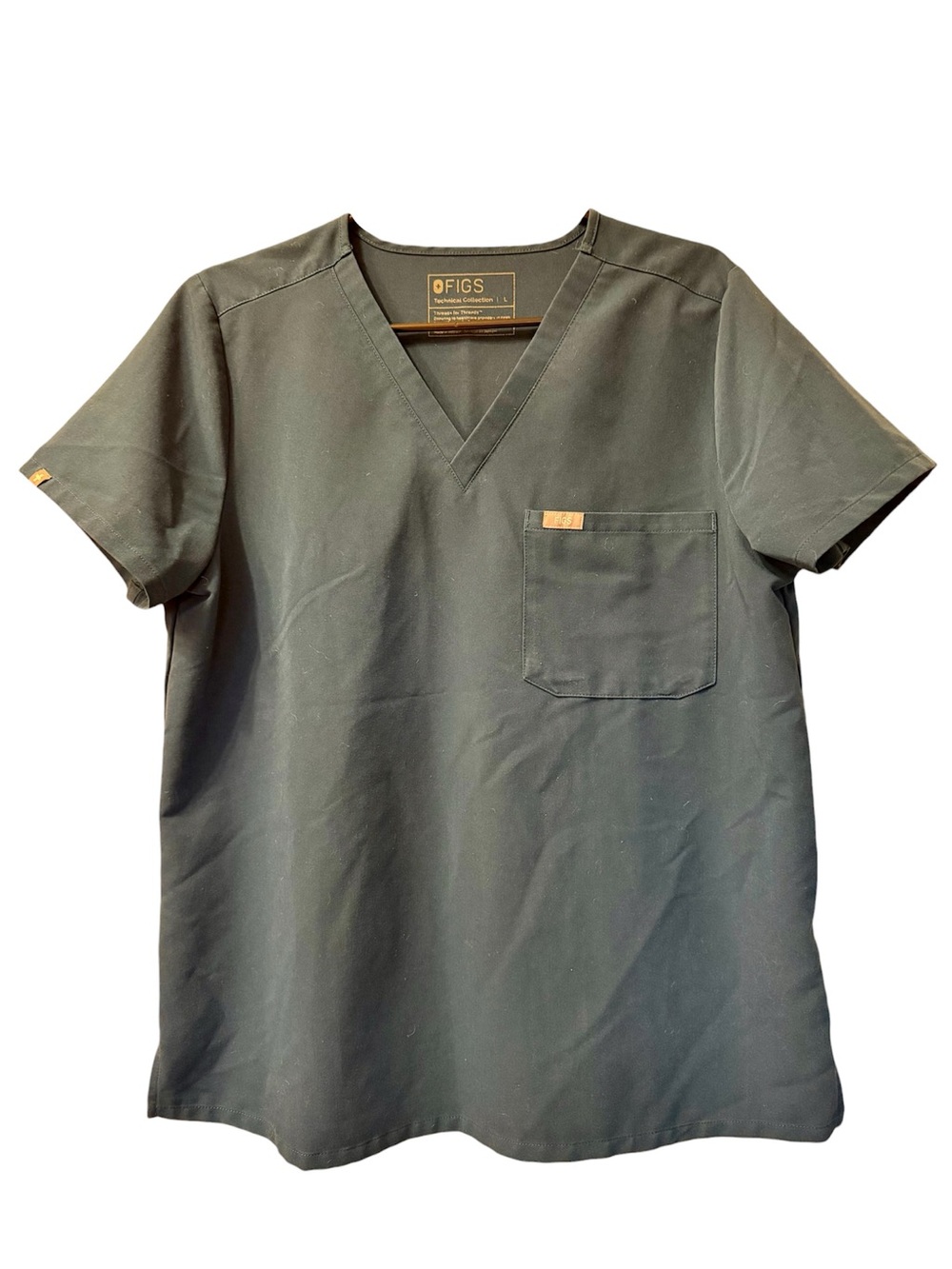 FIGS Catarina Scrub Top Women’s Sz Large Dark Teal Healthcare Nursing Tech